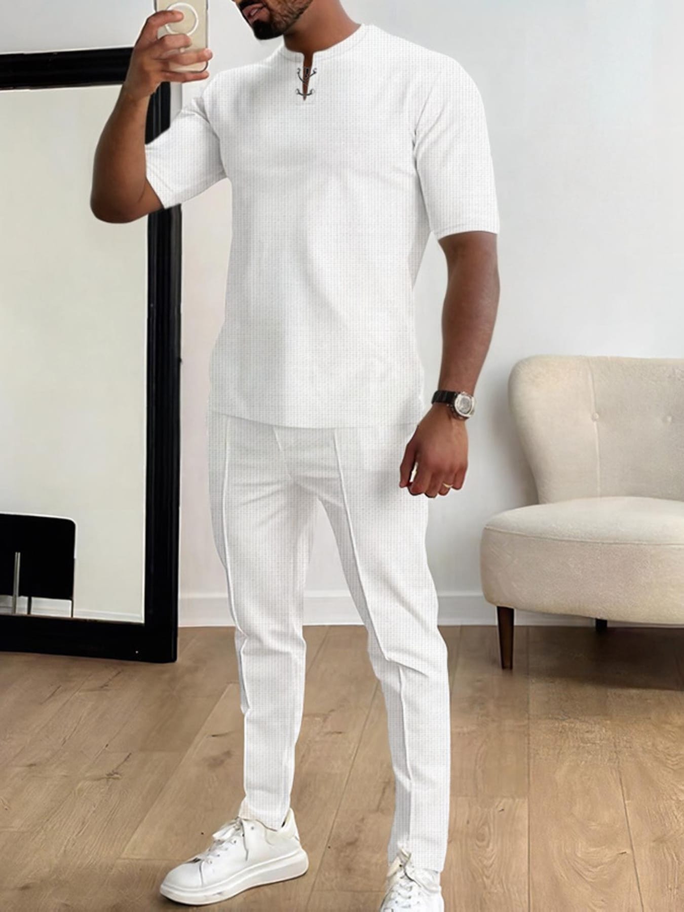 Casual Short-Sleeve Top and Pants Set | The Nichole Collection