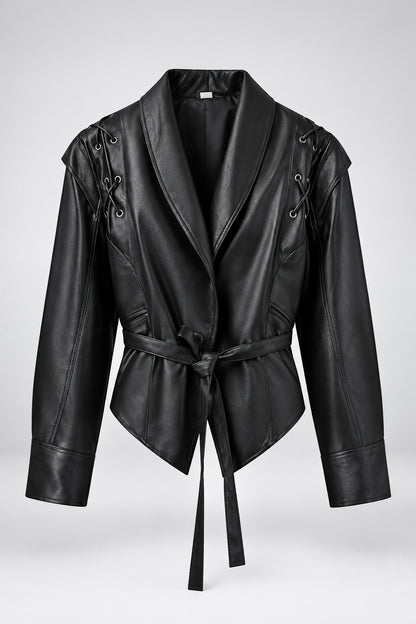 BELTED SHAWL-COLLAR JACKET The Nichole Collection - Official Site