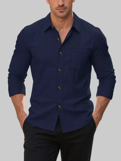 Men's Casual Button-Up Long-Sleeve Shirt The Nichole Collection