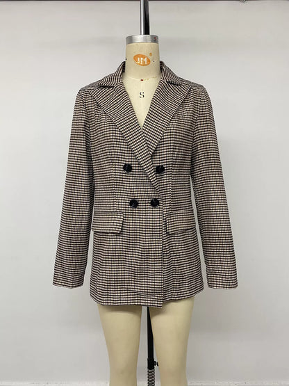 Double-Breasted Plaid Blazer The Nichole Collection - Official Site