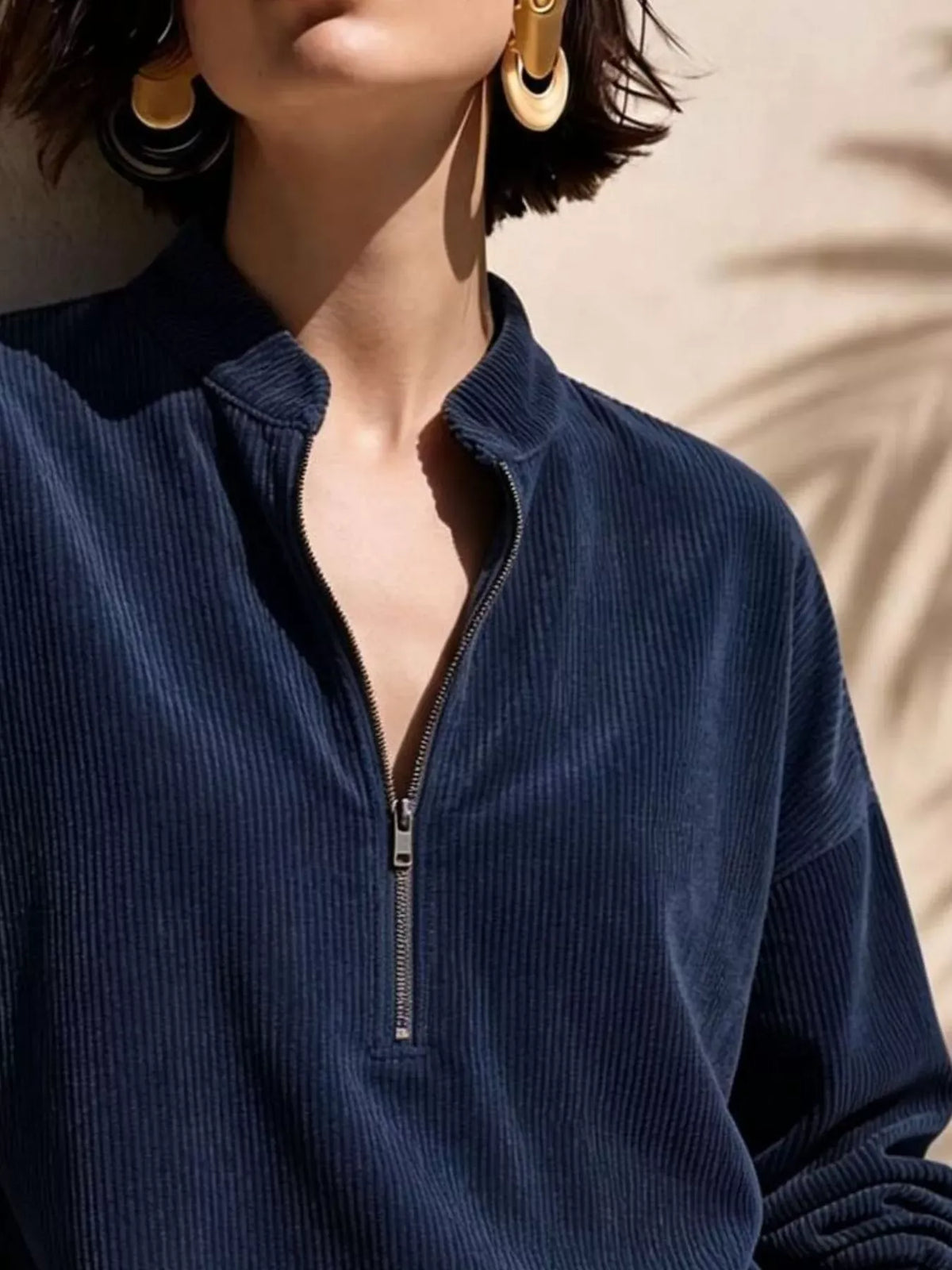 ASPEN CORDUROY HALF-ZIP SWEATER The Nichole Collection - Official Site