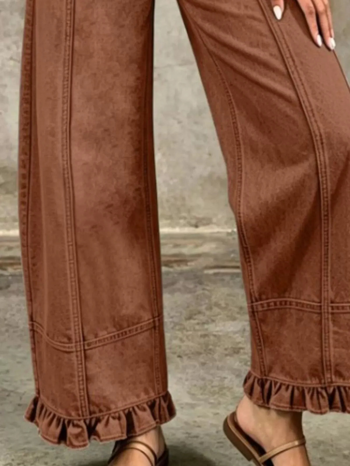 RUFFLE-HEM WIDE-LEG JEANS The Nichole Collection - Official Site