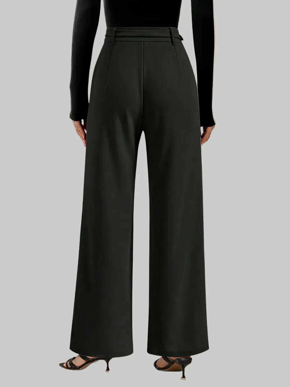 Chain Detail High Waist Pants Dress Pants The Nichole Collection