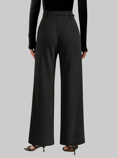 Chain Detail High Waist Pants Dress Pants The Nichole Collection