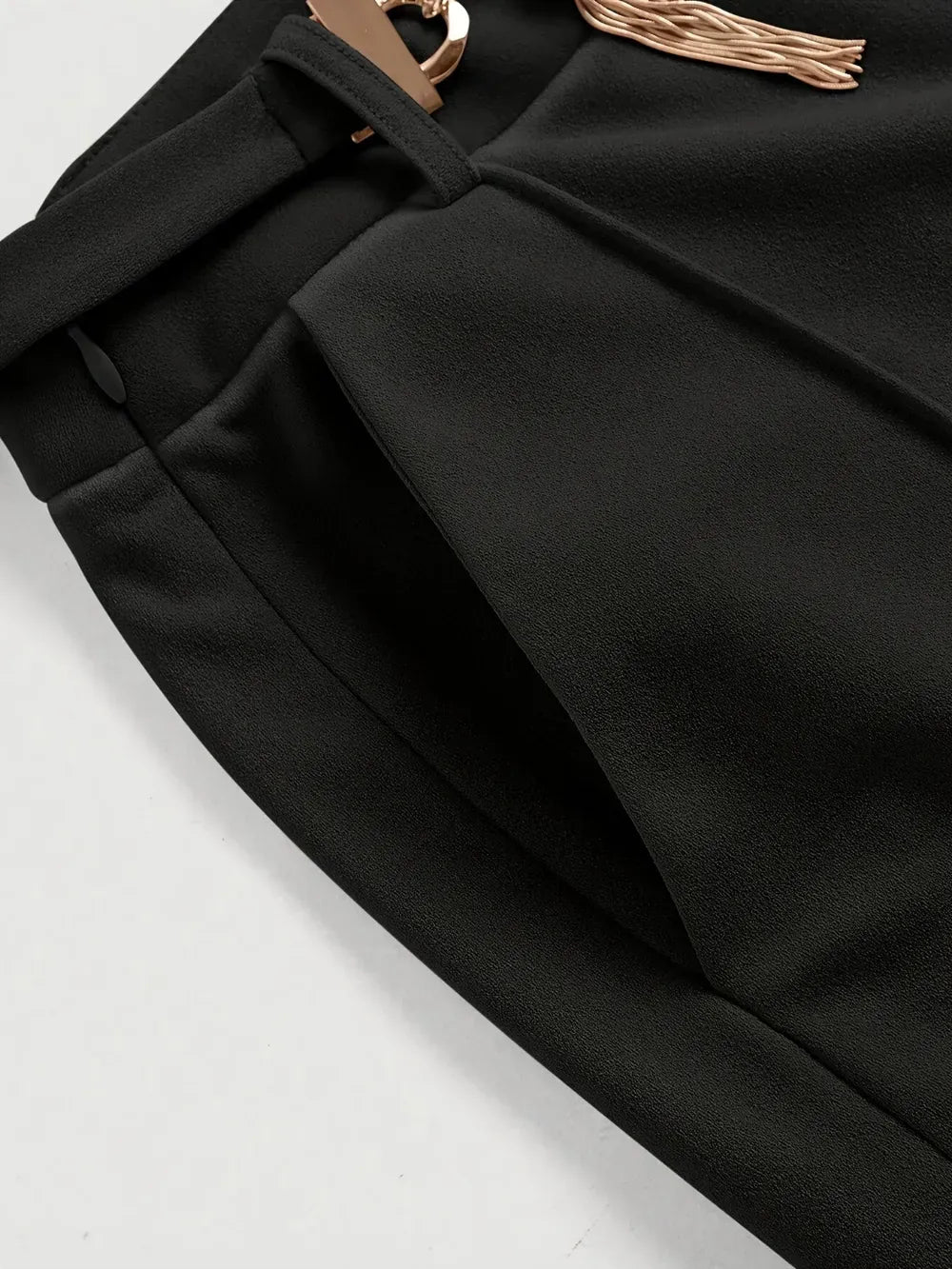 Chain Detail High Waist Pants Dress Pants The Nichole Collection