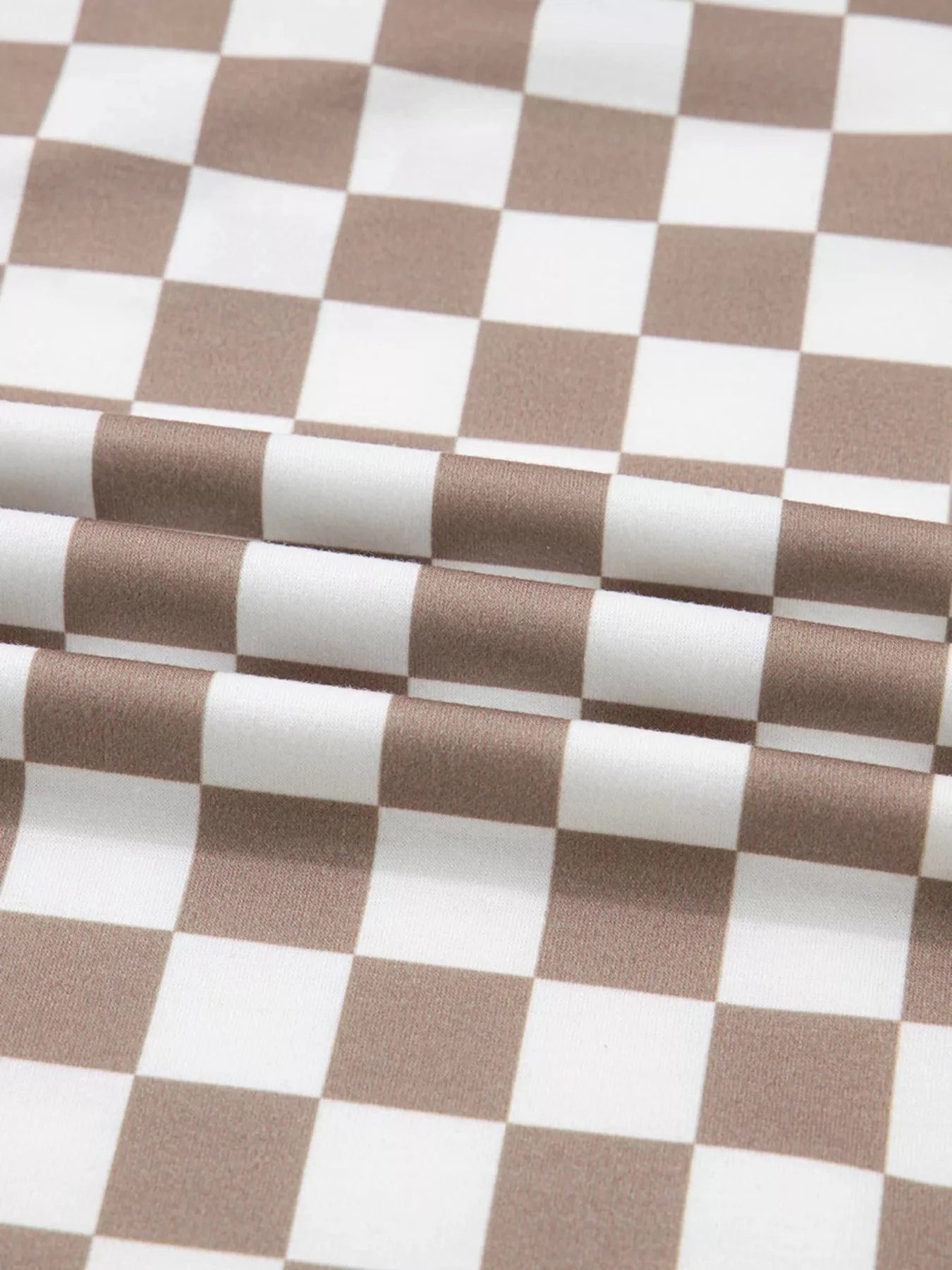 Checkered Pattern Oversized Drawstring Hoodie Hoodies The Nichole Collection