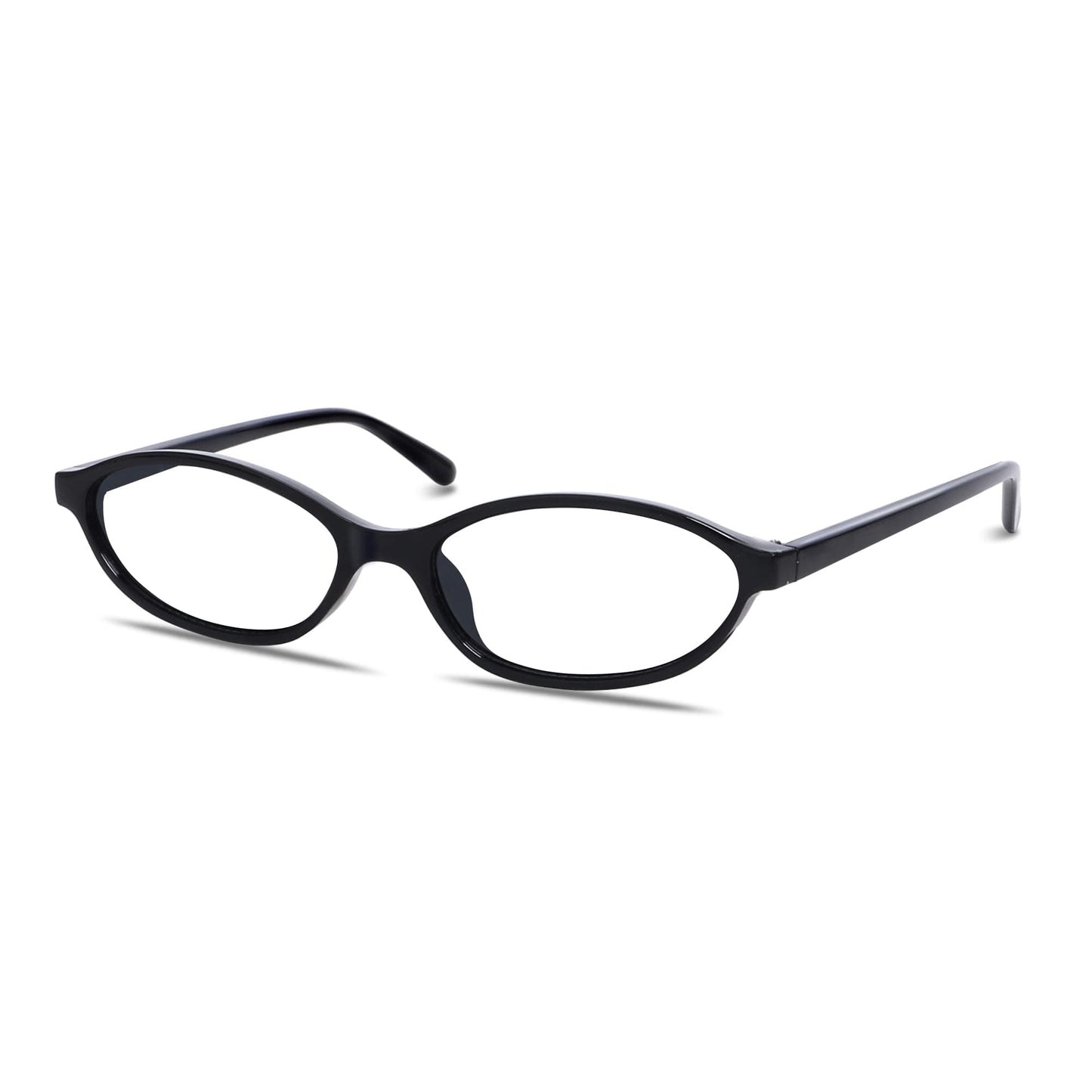 Chic Cat Eye 90s Lightweight Narrow Sun Glasses 50 Millimeters / Black Frame - Blue Light Block Lens The Nichole Collection