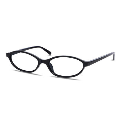 Chic Cat Eye 90s Lightweight Narrow Sun Glasses 50 Millimeters / Black Frame - Blue Light Block Lens The Nichole Collection