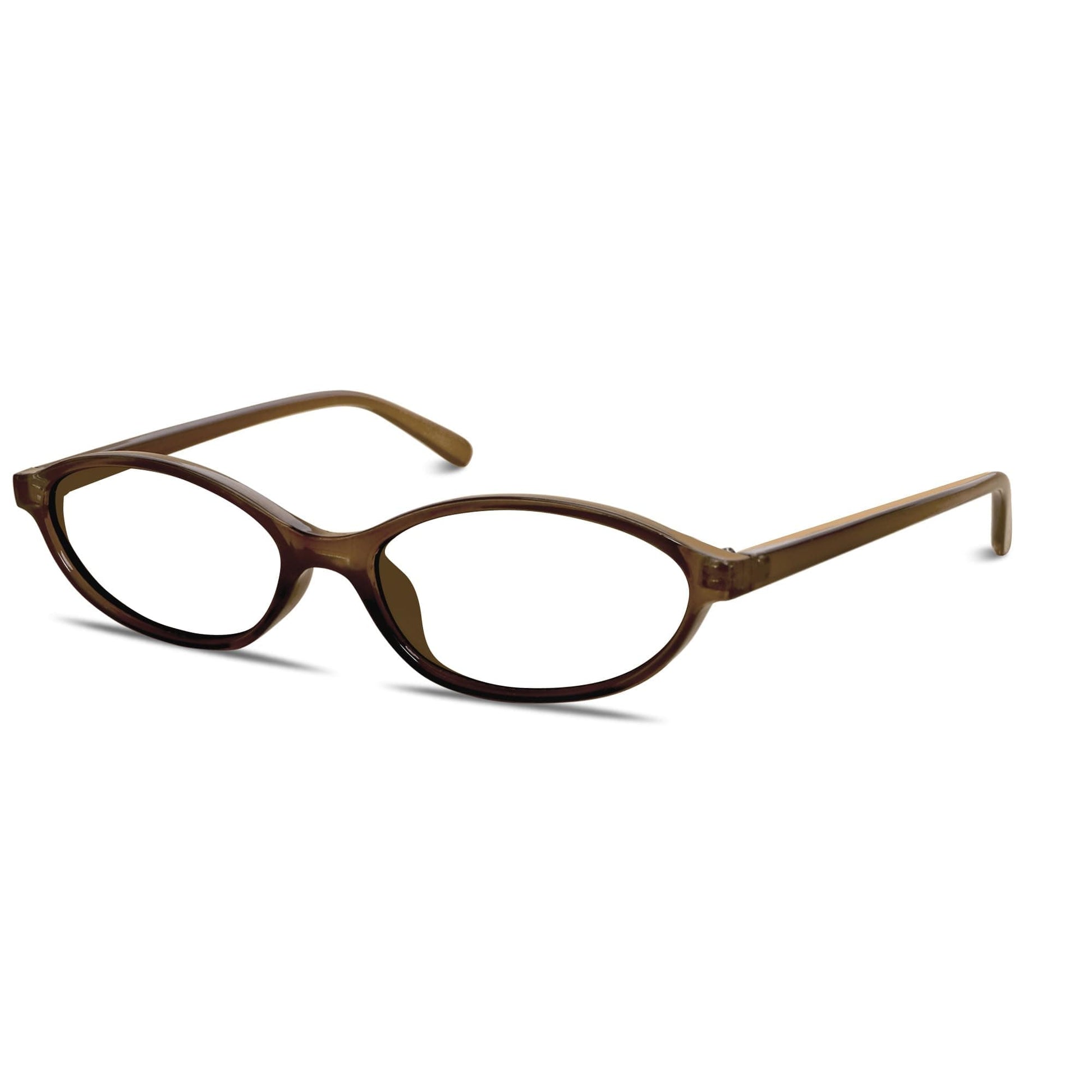 Chic Cat Eye 90s Lightweight Narrow Sun Glasses 50 Millimeters / Brown Frame - Blue Light Block Lens The Nichole Collection