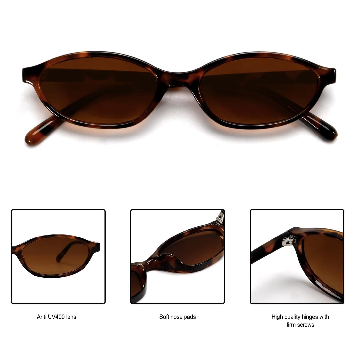 Chic Cat Eye 90s Lightweight Narrow Sun Glasses The Nichole Collection