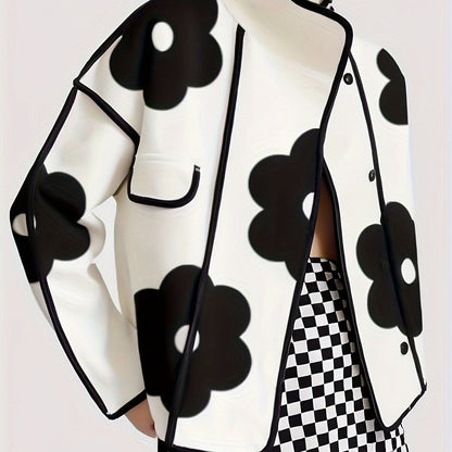 Chic Checkered Floral Jacket Jackets The Nichole Collection