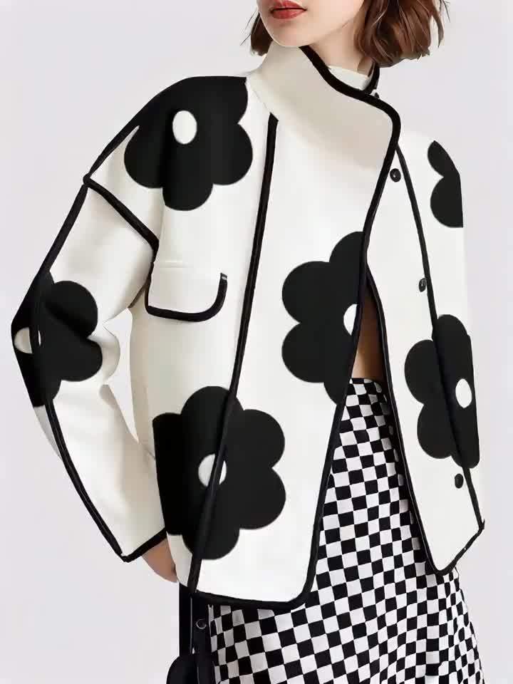 Chic Checkered Floral Jacket Jackets The Nichole Collection