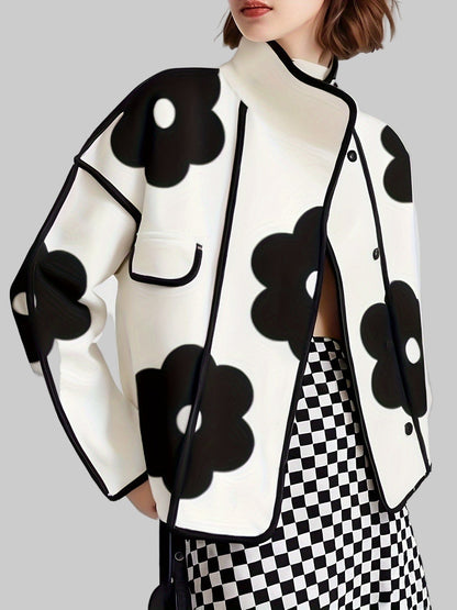 Chic Checkered Floral Jacket Jackets The Nichole Collection
