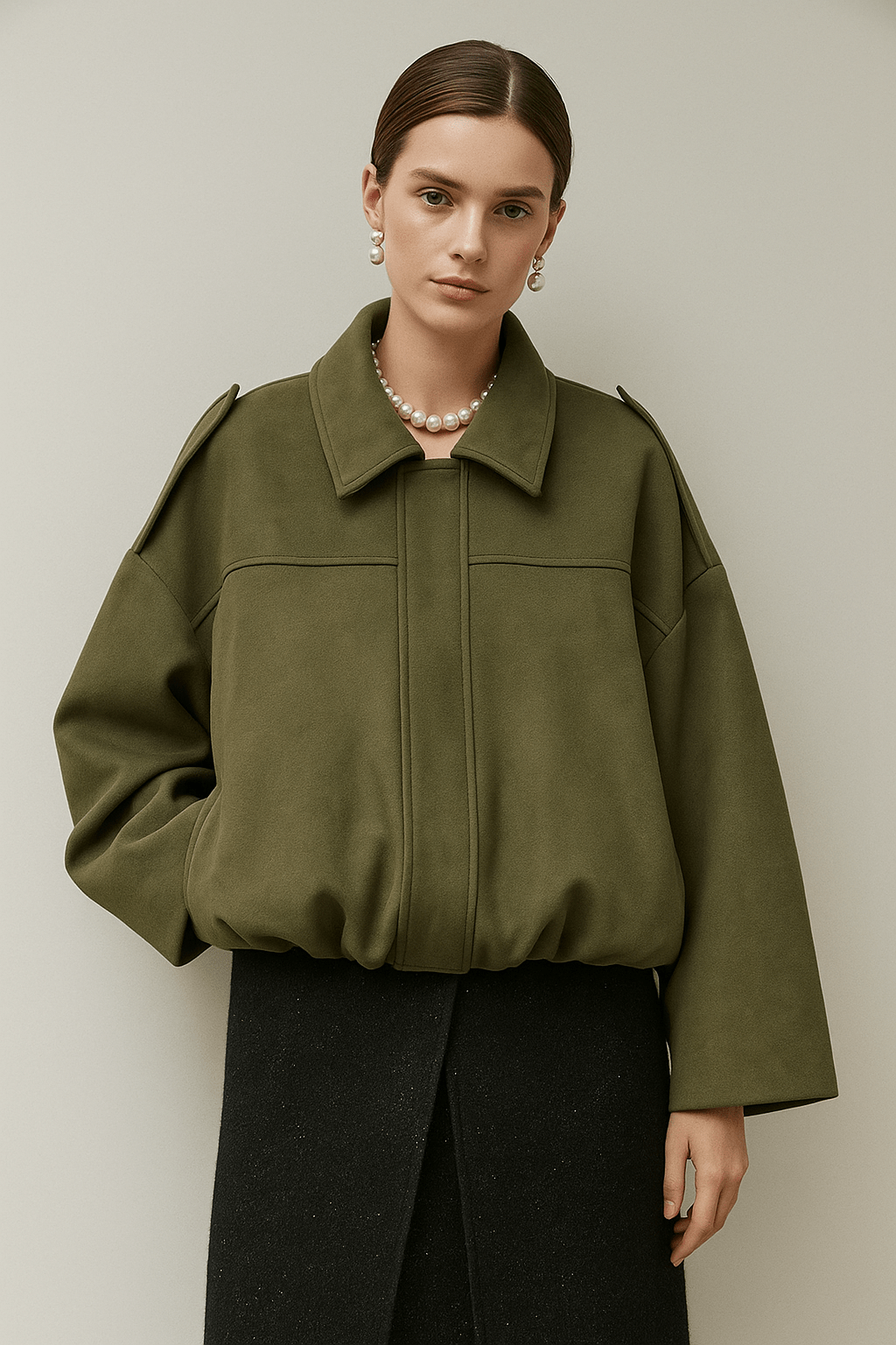 Chic Lapel Neck Long Sleeve Bomber Jacket Jackets The Nichole Collection