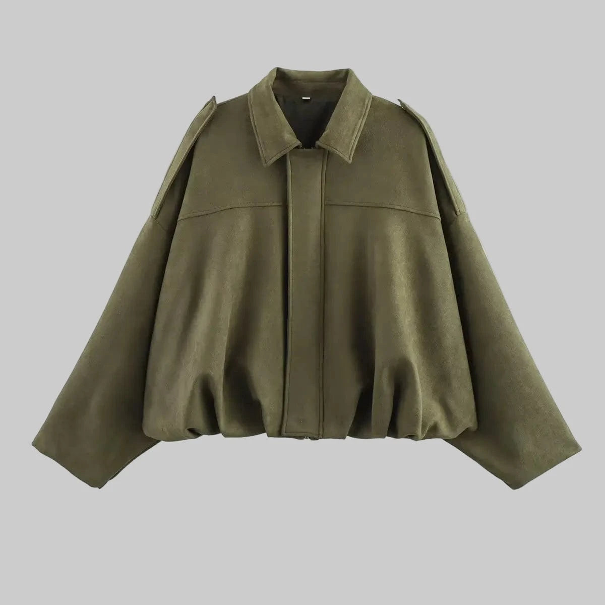 Chic Lapel Neck Long Sleeve Bomber Jacket Jackets The Nichole Collection