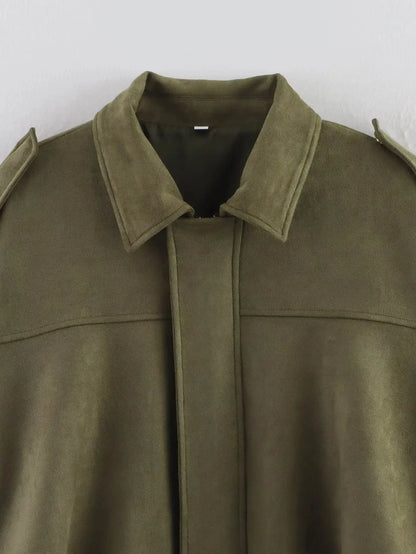 Chic Lapel Neck Long Sleeve Bomber Jacket Jackets The Nichole Collection