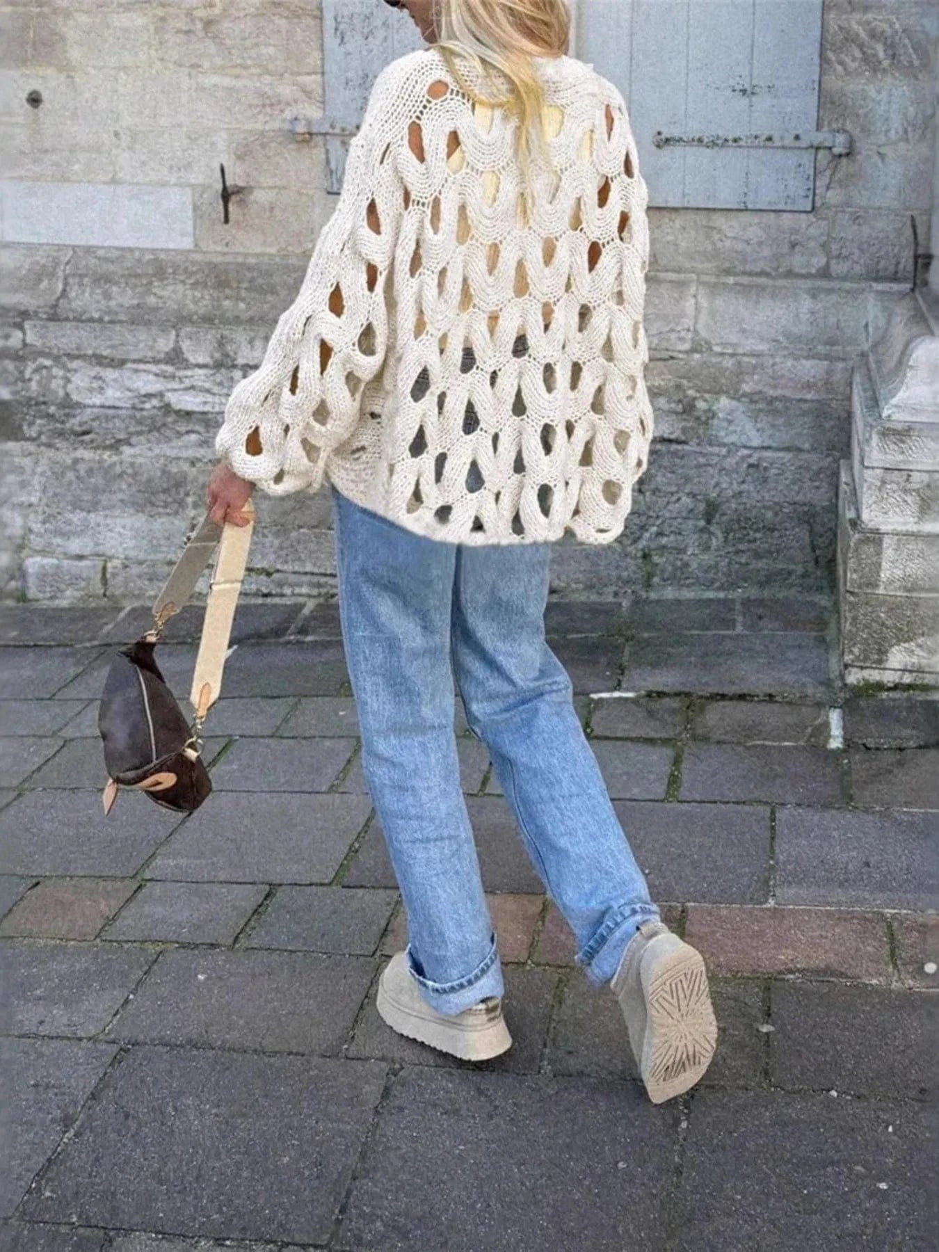 Chunky Cable Knit Hollow Out Sweater Sweaters The Nichole Collection