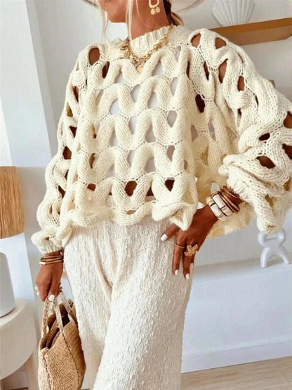 Chunky Cable Knit Hollow Out Sweater Sweaters The Nichole Collection
