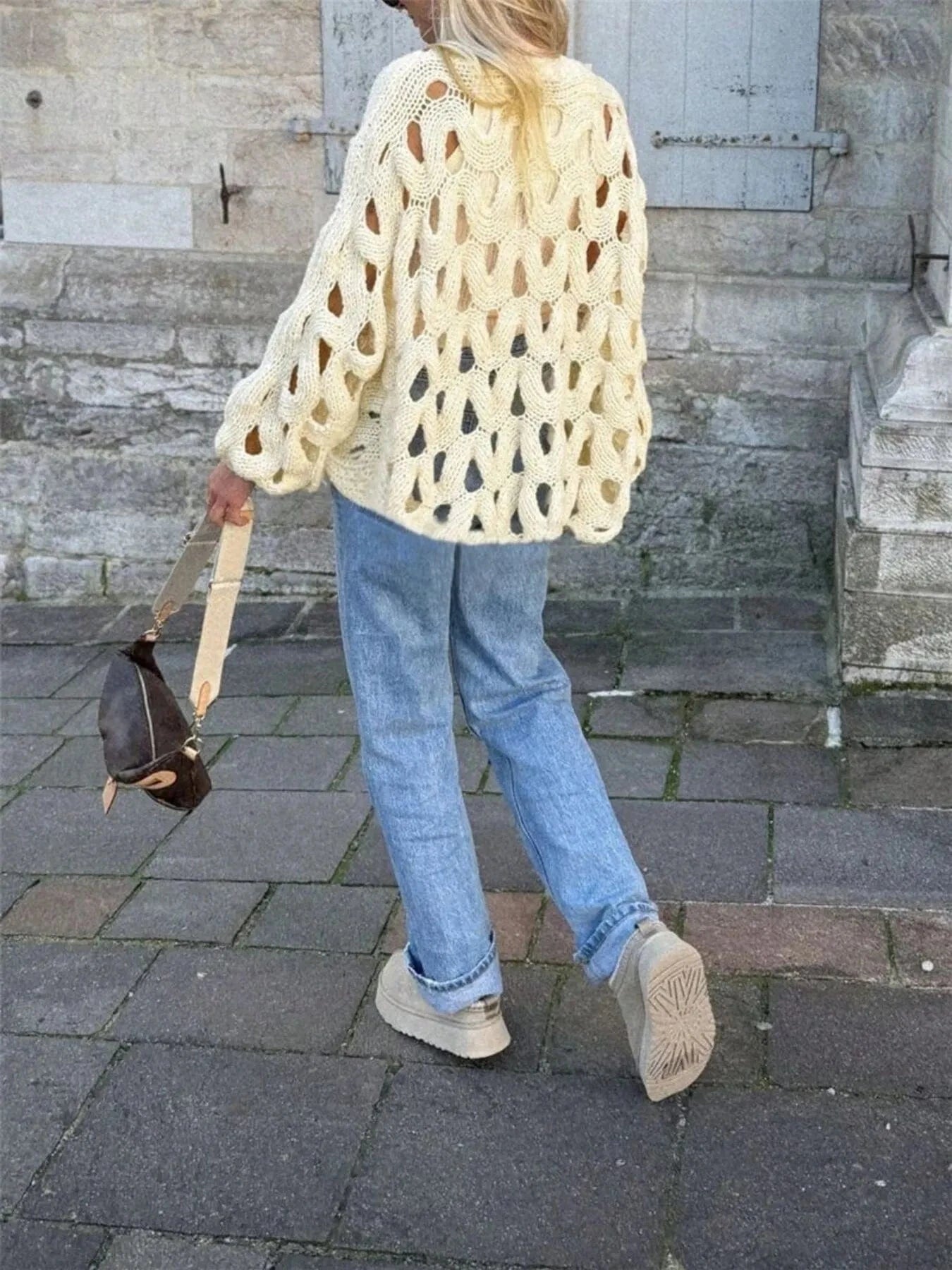Chunky Cable Knit Hollow Out Sweater Sweaters The Nichole Collection