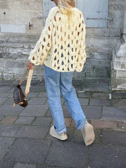 Chunky Cable Knit Hollow Out Sweater Sweaters The Nichole Collection