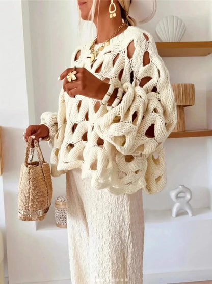 Chunky Cable Knit Hollow Out Sweater Sweaters The Nichole Collection