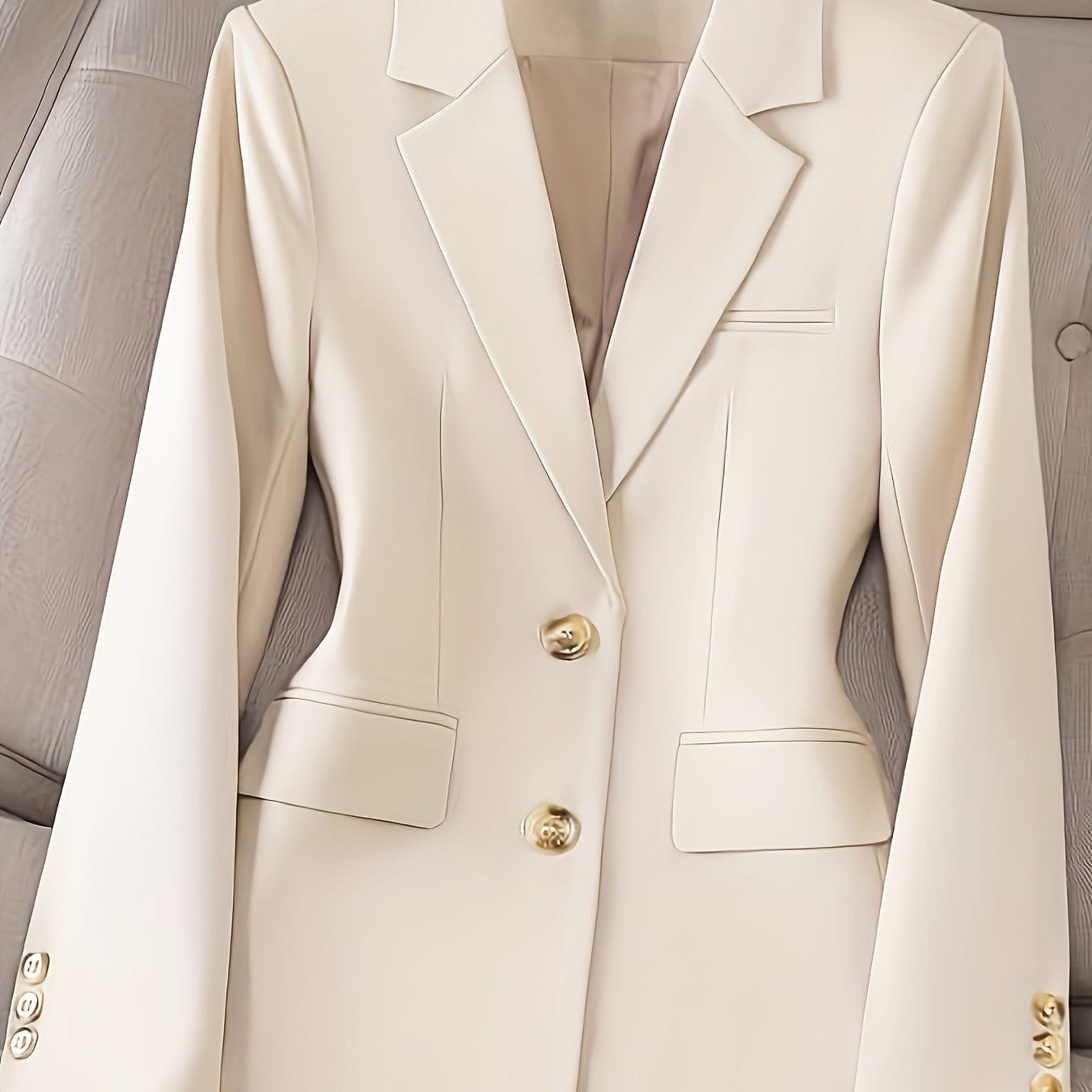 Classic Women’s Blazer – Tailored, Single Button, Solid Color Apricot / S The Nichole Collection