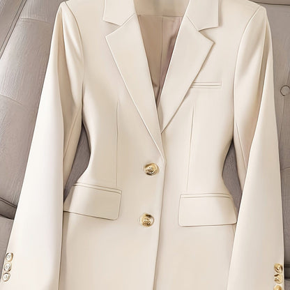 Classic Women’s Blazer – Tailored, Single Button, Solid Color Apricot / S The Nichole Collection