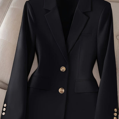 Classic Women’s Blazer – Tailored, Single Button, Solid Color Black / S The Nichole Collection