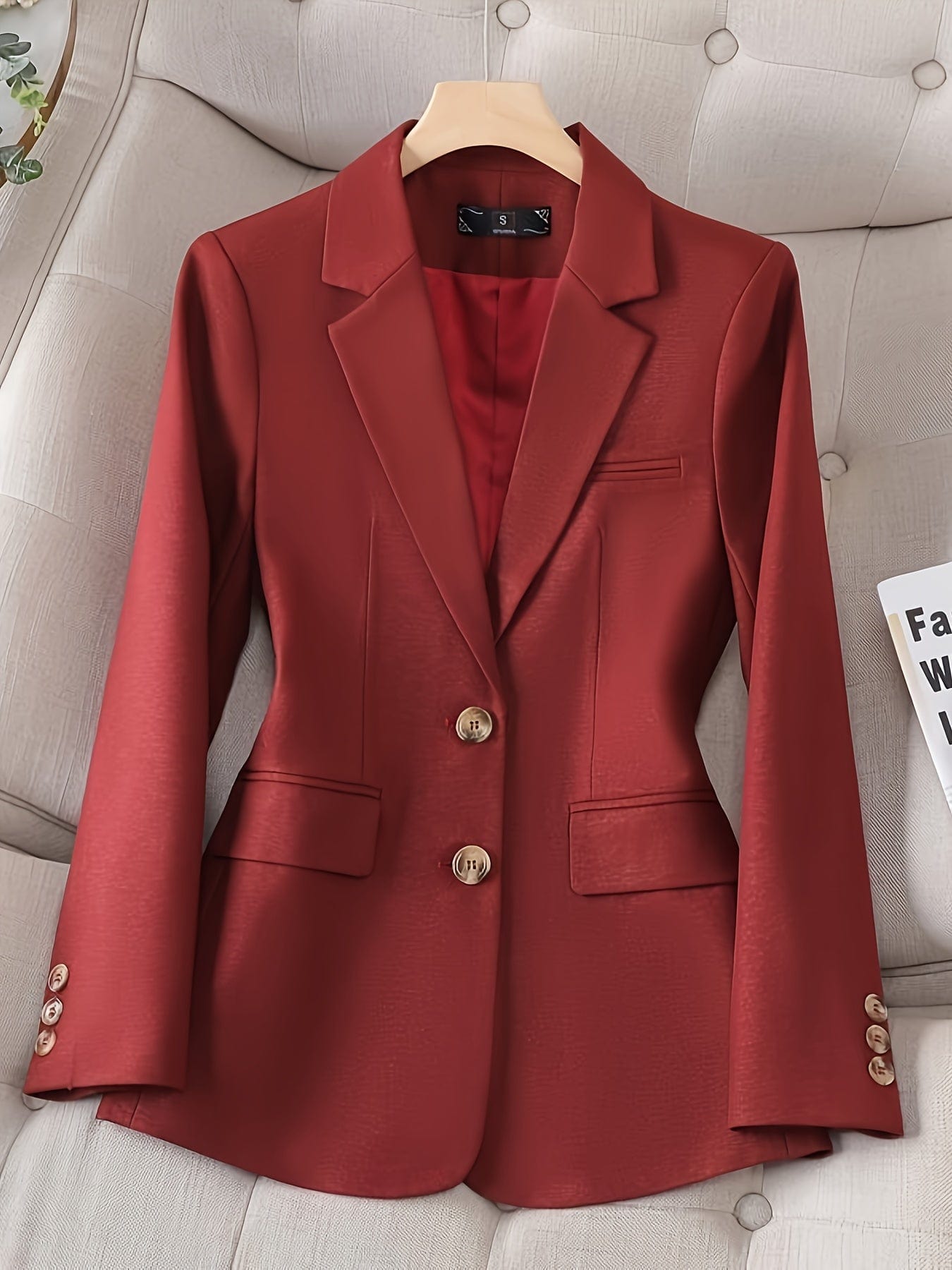 Classic Women’s Blazer – Tailored, Single Button, Solid Color The Nichole Collection