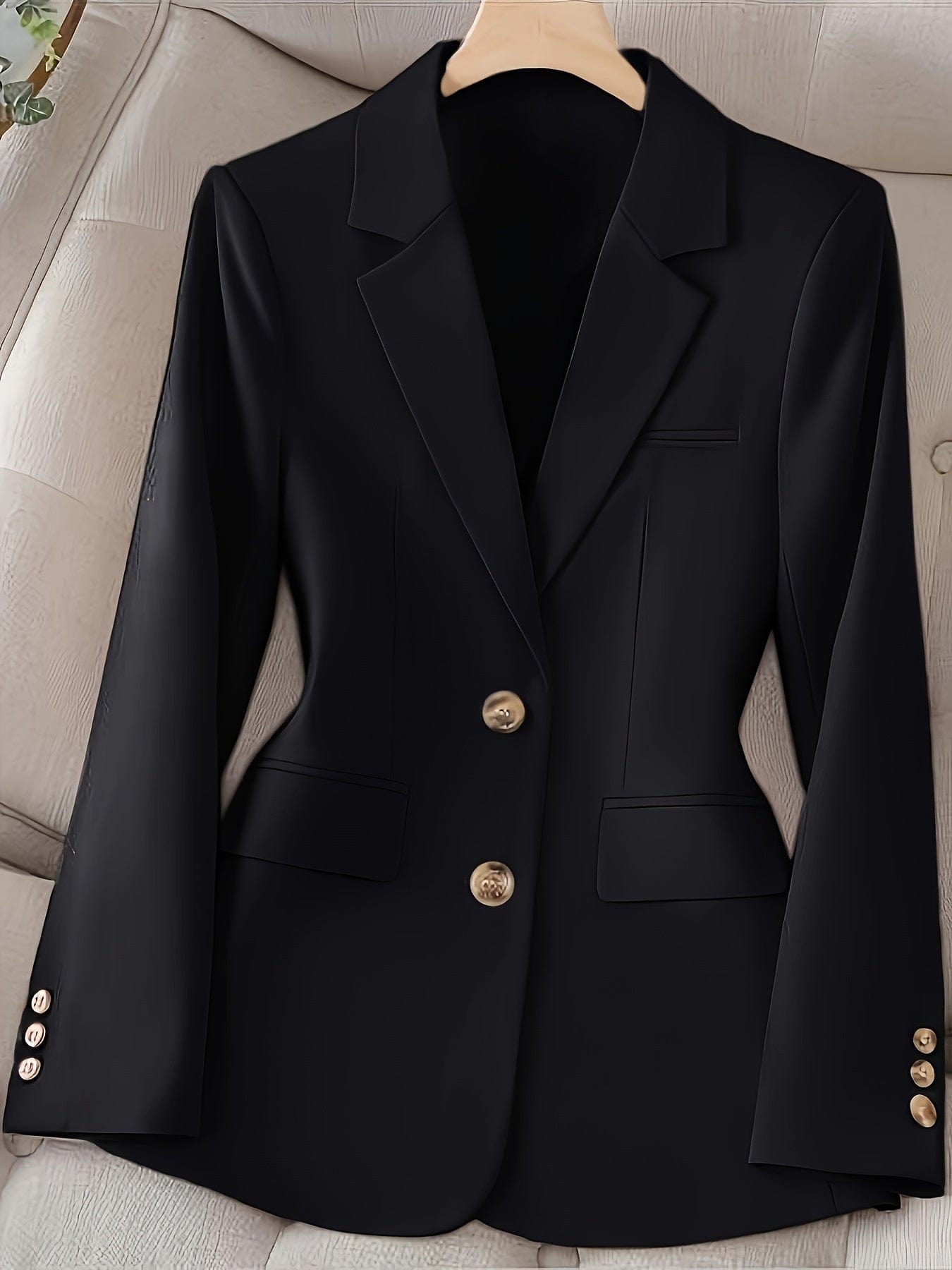 Classic Women’s Blazer – Tailored, Single Button, Solid Color The Nichole Collection