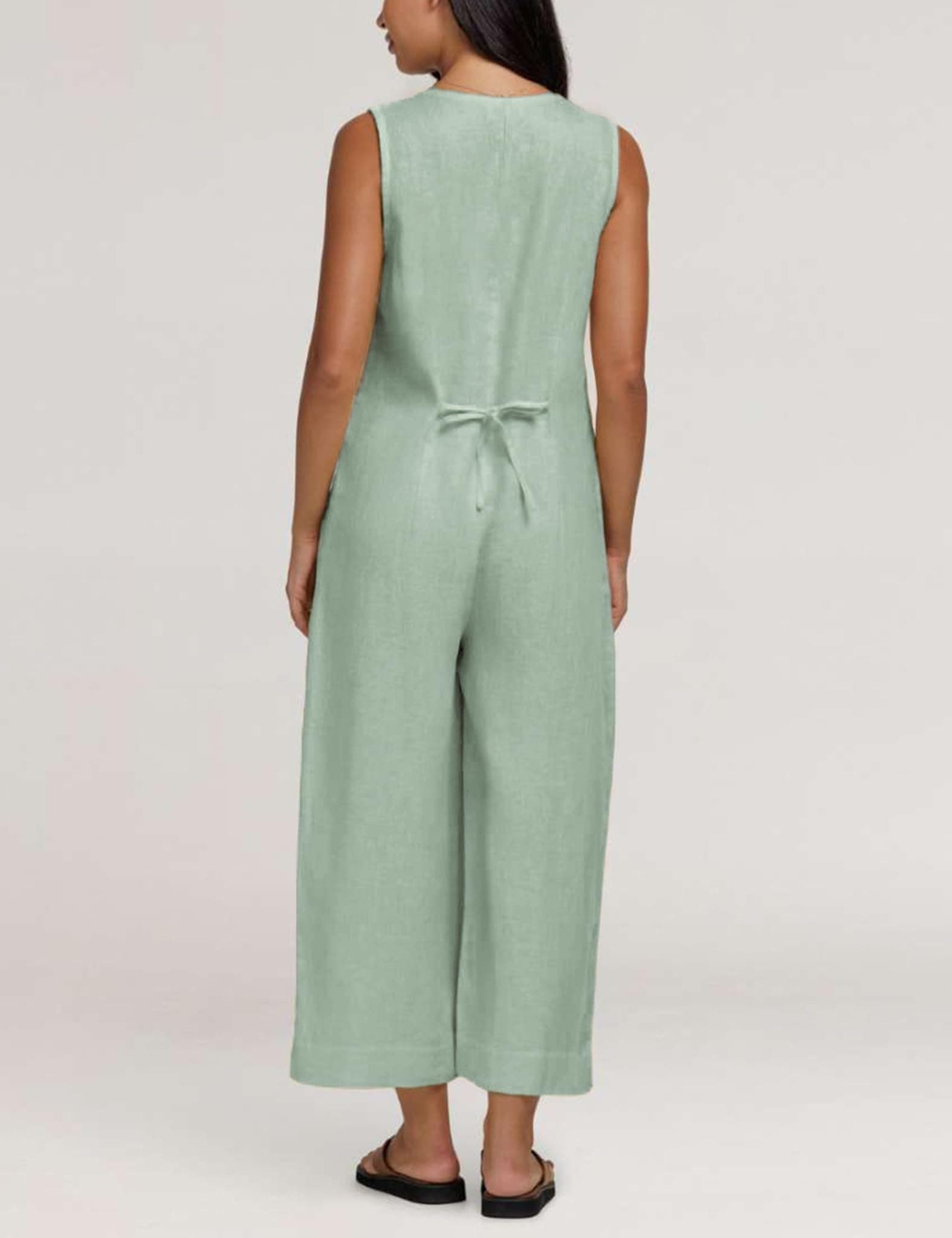 Coastal Breeze Cotton Linen Wide Leg Jumpsuit The Nichole Collection