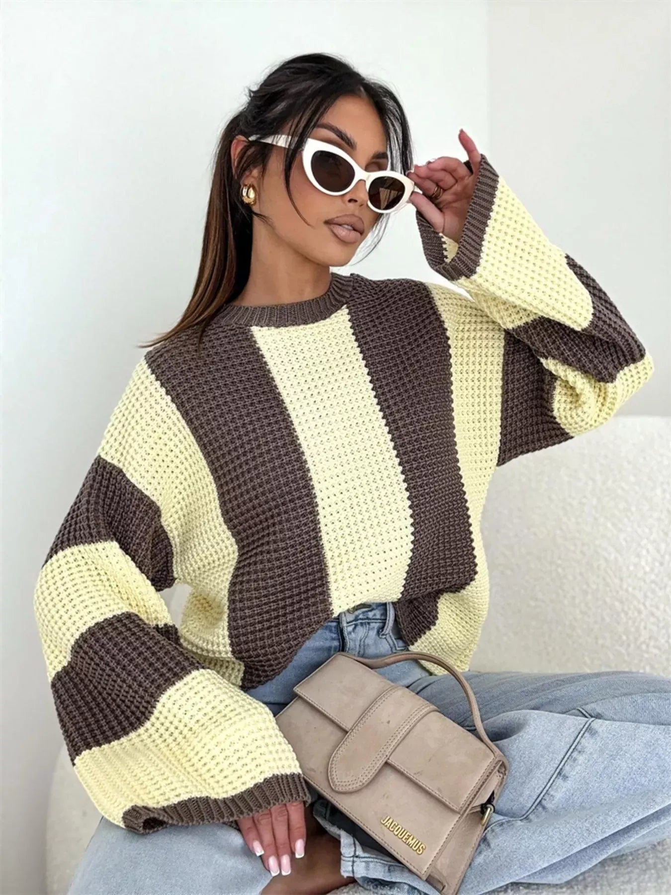Color Block Long Sleeve Sweater The Nichole Collection