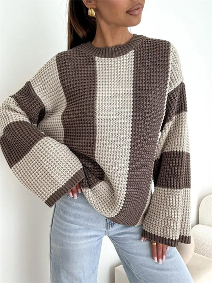 Color Block Long Sleeve Sweater The Nichole Collection