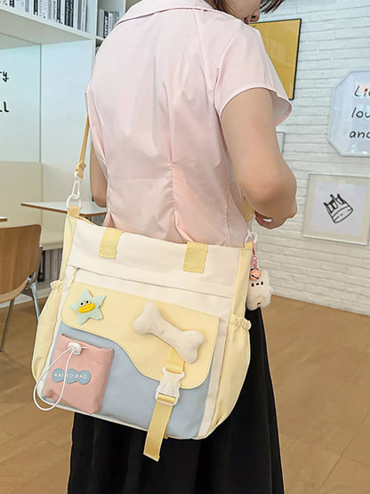 Color Block Multi Pockets Tote Bag The Nichole Collection