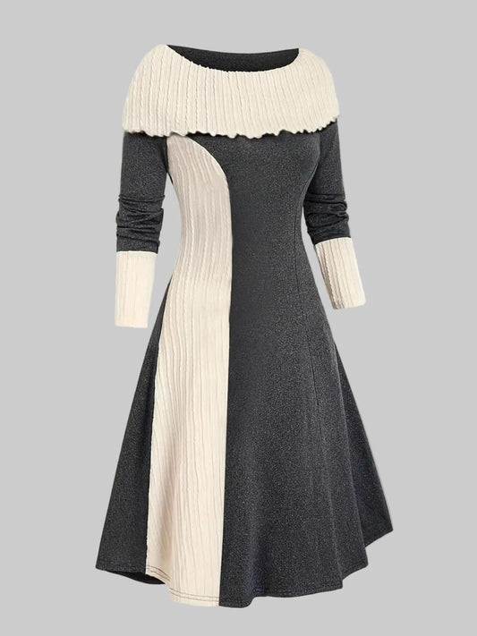 Color Block Ribbed Sweater Dress Dresses The Nichole Collection