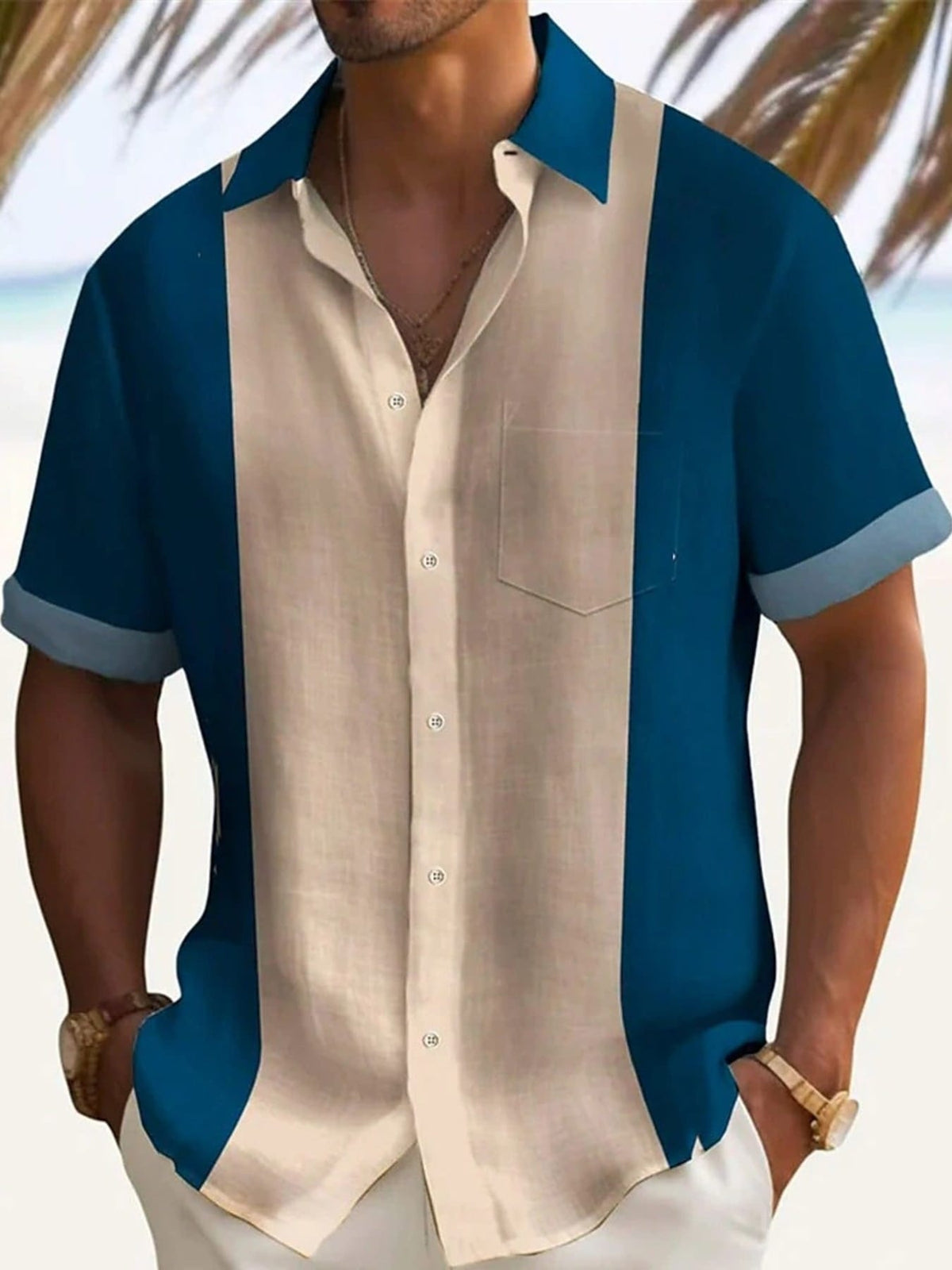 Color Block Short Sleeve Shirt | The Nichole Collection