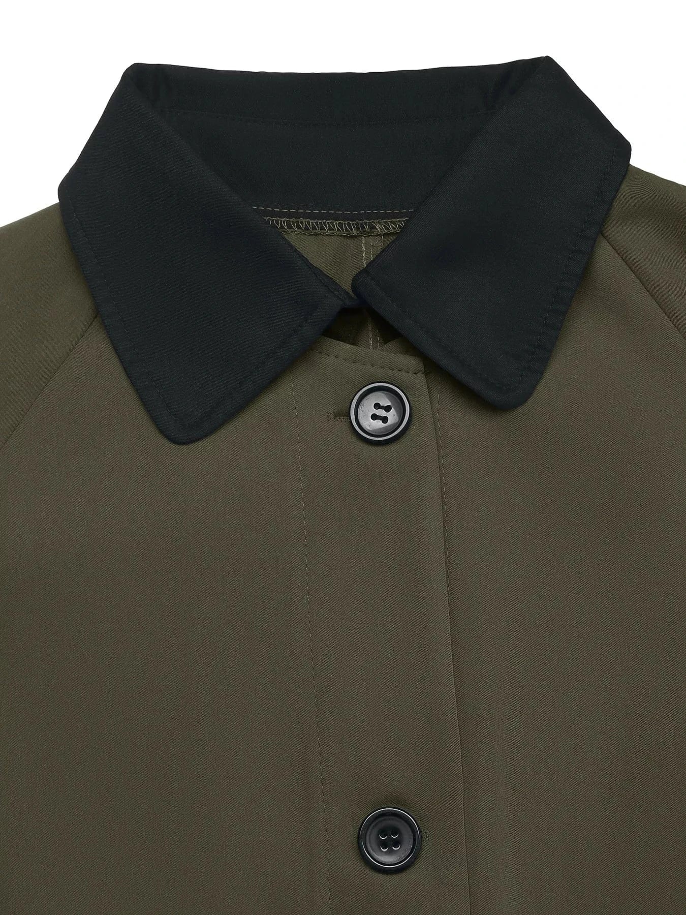 Contrast Collar Button Up Coat The Nichole Collection