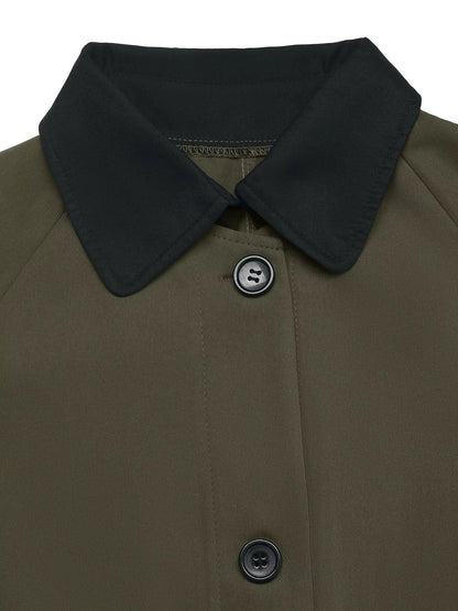 Contrast Collar Button Up Coat The Nichole Collection