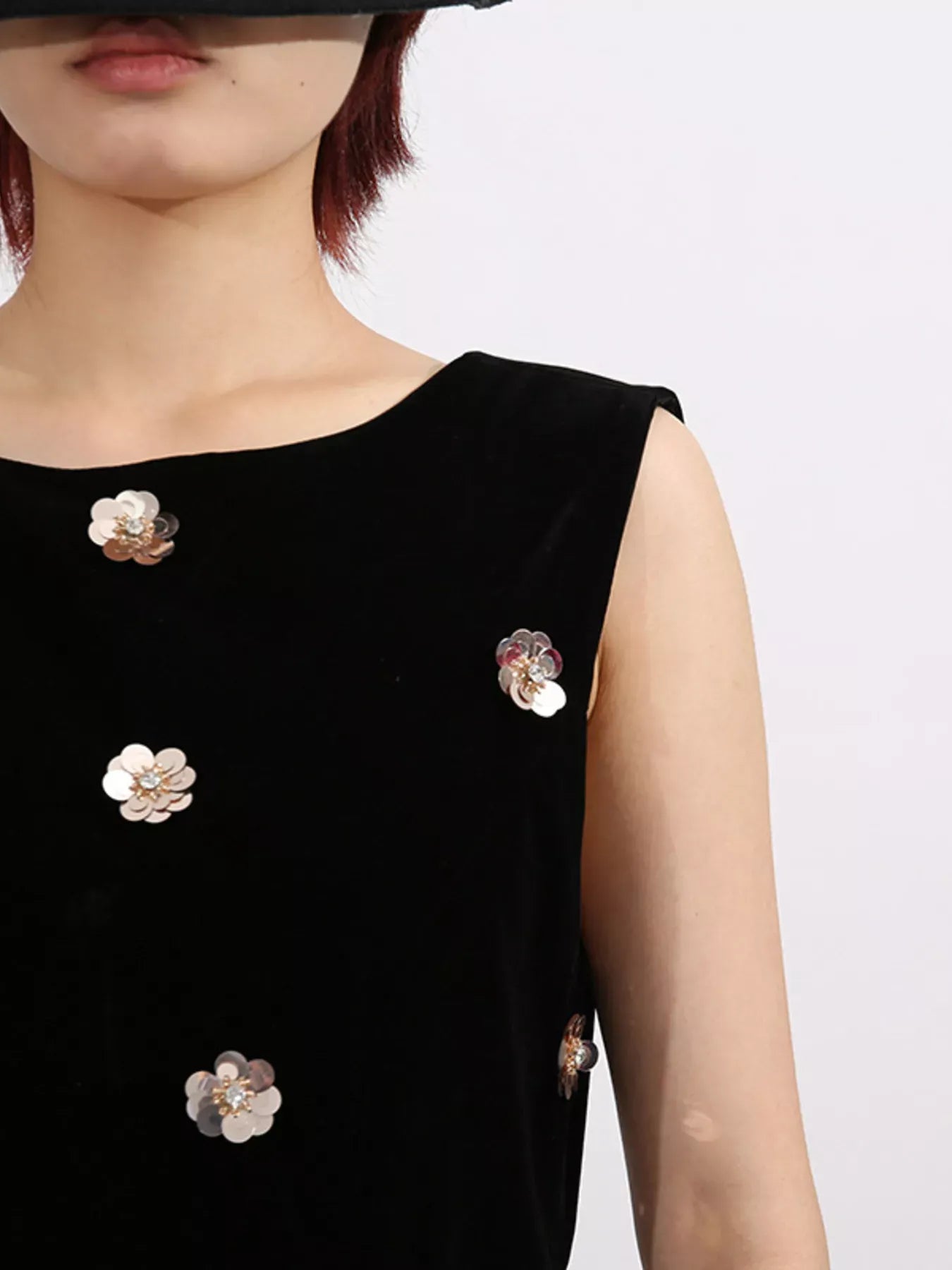 Contrast Flower Sleeveless Tulle Maxi Dress The Nichole Collection
