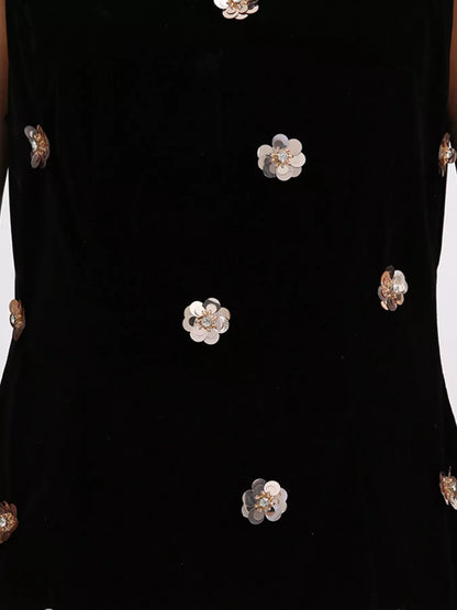 Contrast Flower Sleeveless Tulle Maxi Dress The Nichole Collection