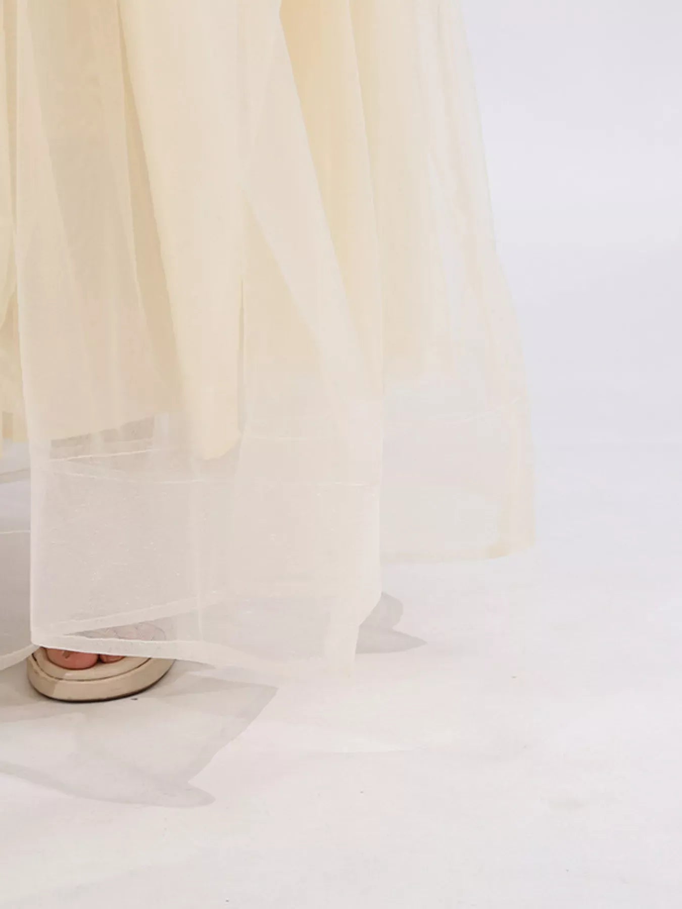 Contrast Flower Sleeveless Tulle Maxi Dress The Nichole Collection