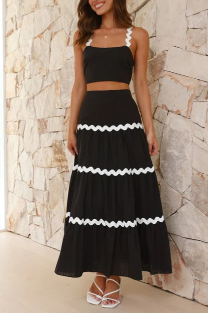 Contrast Trim Cami and Maxi Skirt Set The Nichole Collection
