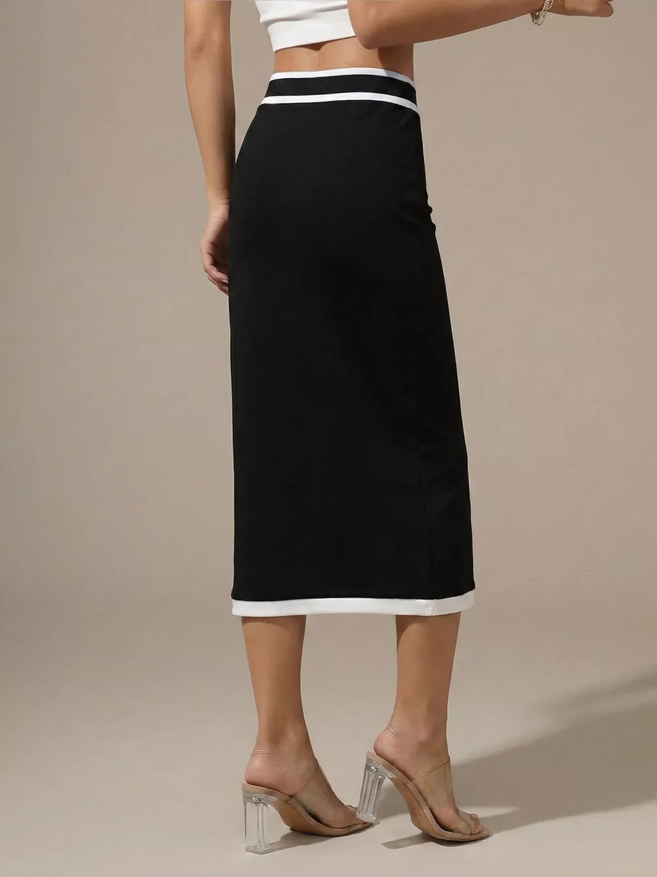 Contrast Trim Skirt The Nichole Collection