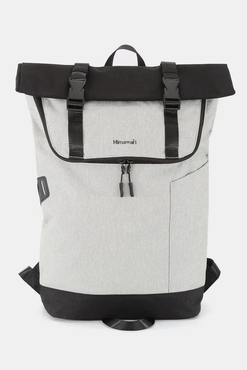 Contrast Waterproof Canvas Backpack Bag Backpacks Light Gray / One Size The Nichole Collection