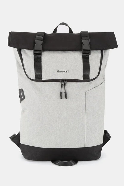 Contrast Waterproof Canvas Backpack Bag Backpacks Light Gray / One Size The Nichole Collection