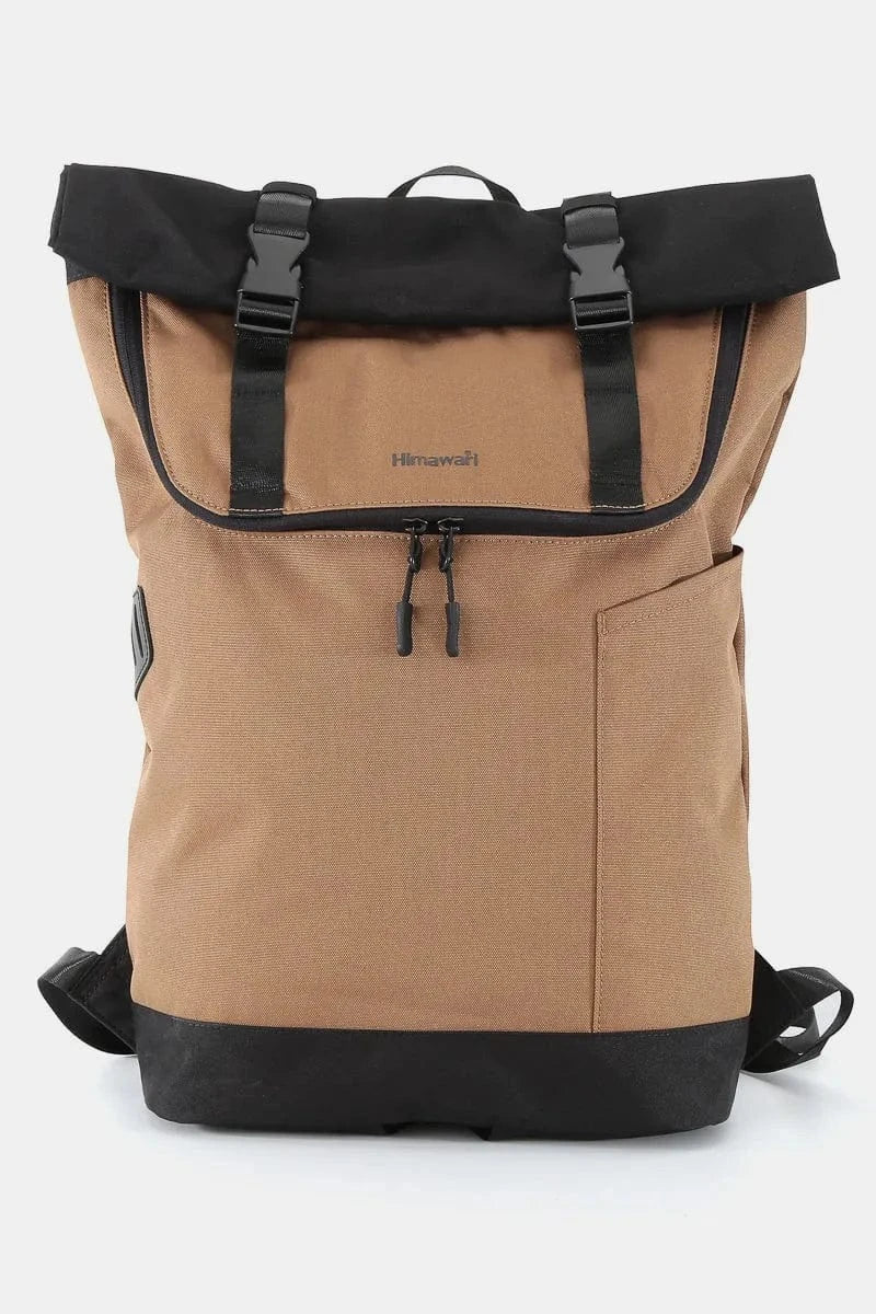 Contrast Waterproof Canvas Backpack Bag Backpacks Mocha / One Size The Nichole Collection