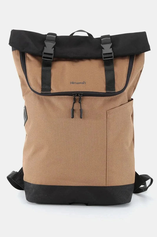 Contrast Waterproof Canvas Backpack Bag Backpacks Mocha / One Size The Nichole Collection