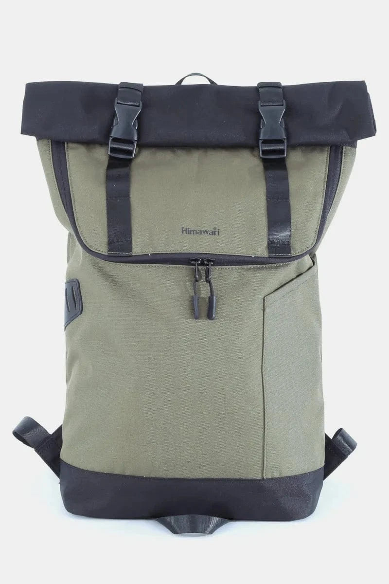 Contrast Waterproof Canvas Backpack Bag Backpacks Army Green / One Size The Nichole Collection