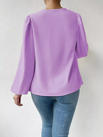 Cowl Neck Balloon Sleeve Blouse Shirts & Tops The Nichole Collection