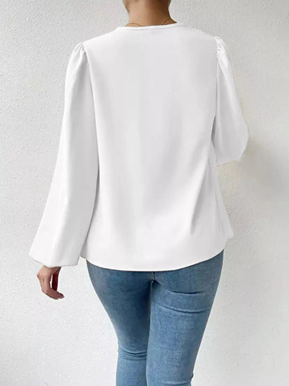 Cowl Neck Balloon Sleeve Blouse Shirts & Tops The Nichole Collection